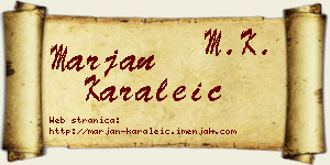 Marjan Karaleić vizit kartica